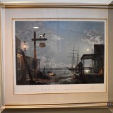 A04. Signed limited edition John Stobart lithograh ”Vineyard Haven.” 30”h x 36”w 